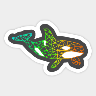 Rainbow geometric orca Sticker